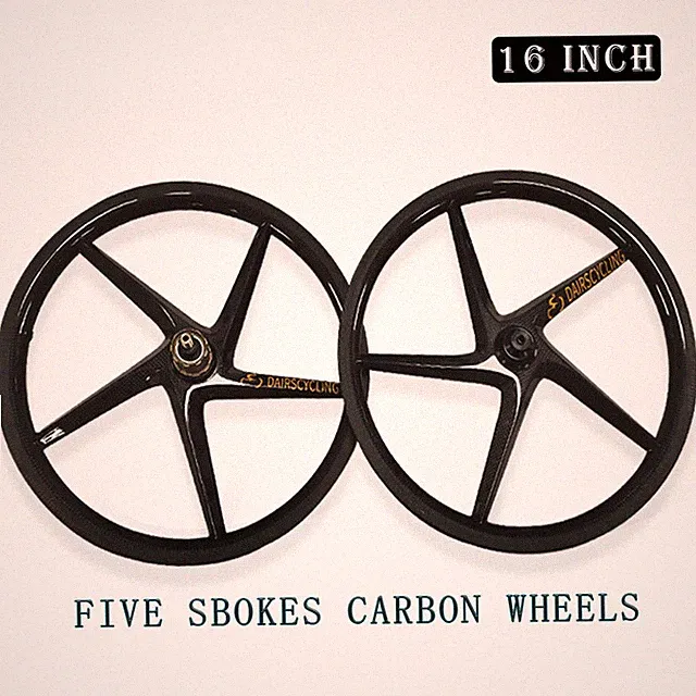 16inch 349 3 Spokes Wheels Brompton Bike V Brake 3 7 Speed Carbon Wheelset