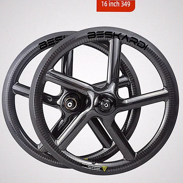 16inch 349 Brompton 3sixty Folding Bicycle 7 Speed Carbon Wheelset Rim Brake