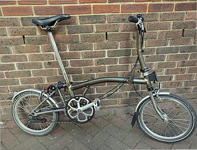 2013 Brompton Superlight (P Line) 2 Speed Titanium S Bars - Raw Lacquer