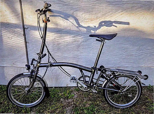 Brompton 2HR Folding Bike (2-speed rear derailleur) in Raw Lacquer