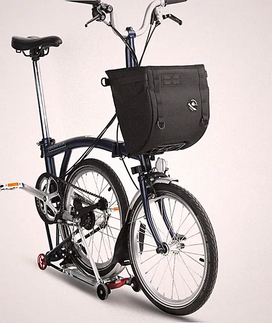 Brompton Bike Basket Bag, 17L with Quick Release & Laptop Pocket, Black