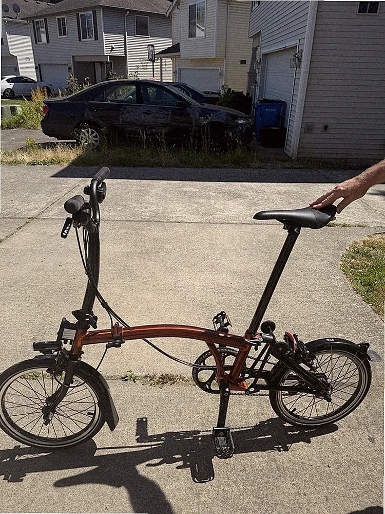 Brompton Folding Bike 16 in M Frame Orange BMX Bar Side Pull Caliper Brake