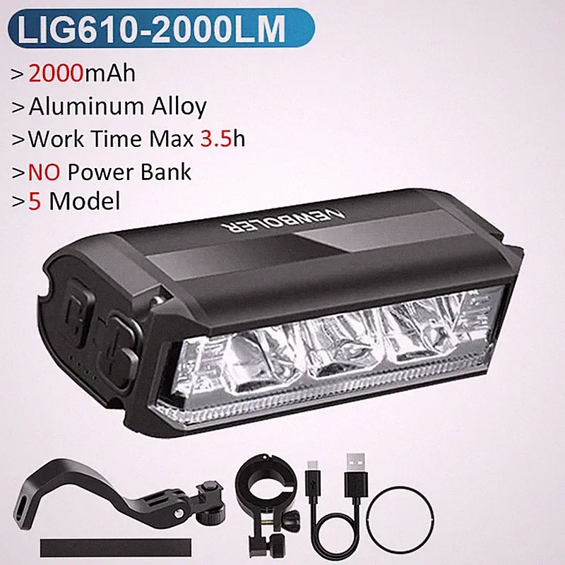 Brompton Folding Bike Light Front 2000Mah Waterproof Bicycle Light 3000 Lumen fo
