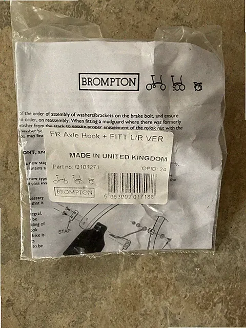 Brompton Front Axle Hook And Fittings - Free Mainland Delivery