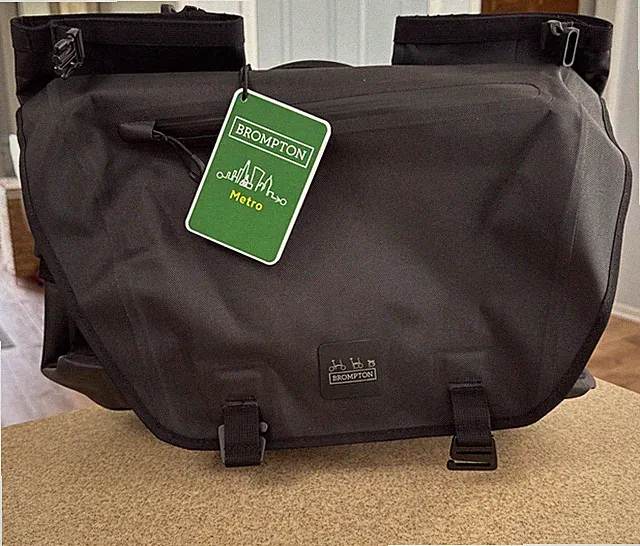 Brompton Metro Waterproof Messenger Bag Large with Frame Black NEW