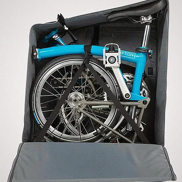 Brompton Travel Bag V2 With 4 Rollers Black Padded Cycling