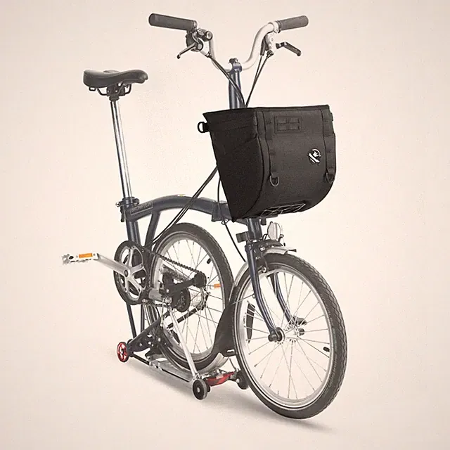 Folding Bike Front Basket Bag for Brompton & Dahon, Quick Release Frame , Lar...
