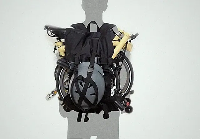 For Brompton Bag Lifting Backpack Bicycle Cover Helmet Portable Convenient Black