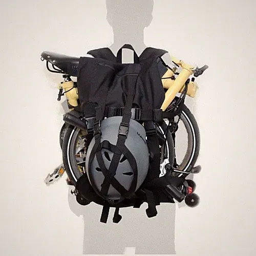 for Brompton Bicycle Lifting Backpack Cover Helmet Portable Carry Bag Black