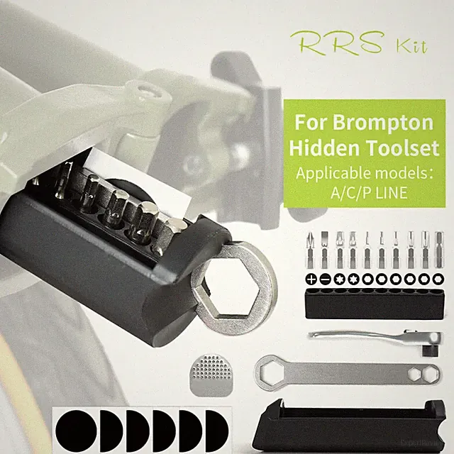 Hidden bike mounting tool bag for spanners and tools For Brompton