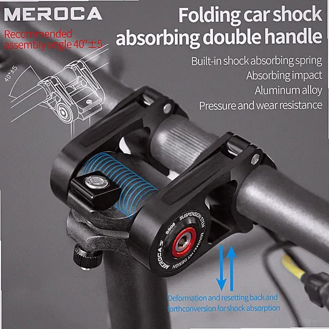 MEROCA Suspension Stem Folding Bike Handlebar Riser 45mm Aluminuim fit Brompton
