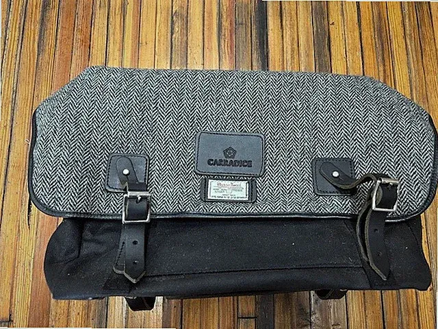 NOS NEW Carradice Brompton Stockport city folder bag Harris tweed 16L