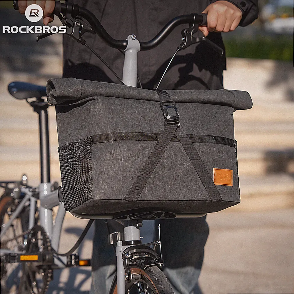 ROCKBROS Bike Handlebar Bag for Brompton Folding Bike Front Bag +Shoulder Strap