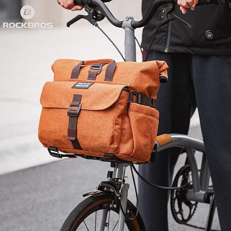 ROCKBROS Bike Handlebar Bag With Bracket 15L For Brompton Bikes Accessories