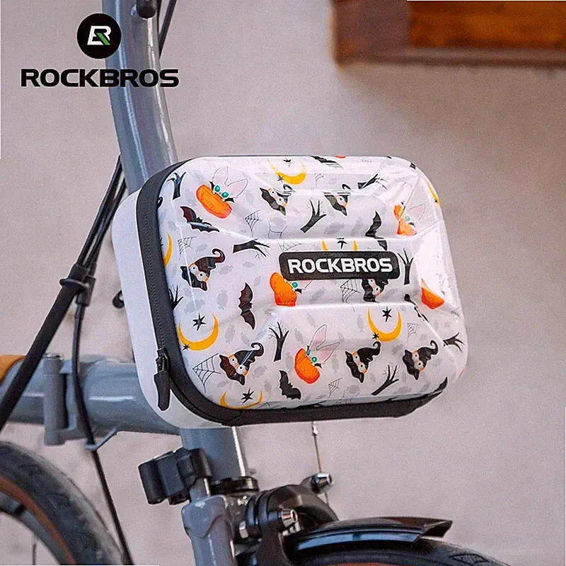 ROCKBROS Folding Bike Front Bag Hard Shell Commuting Bicycle Bag Fit Brompton
